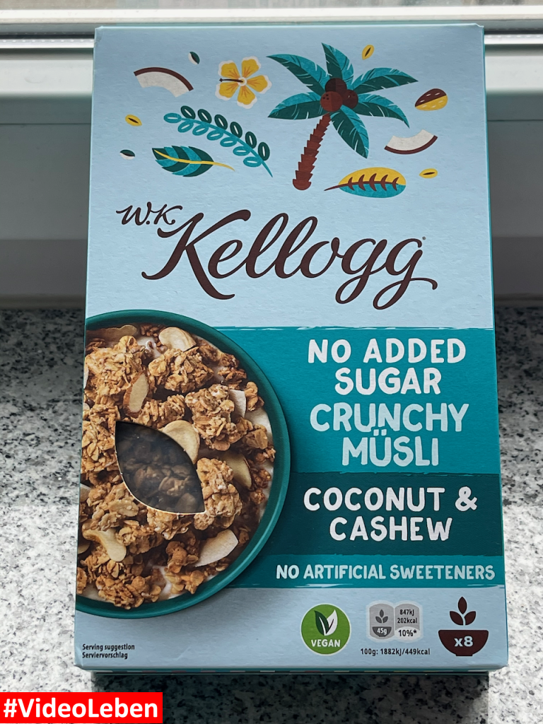 Produkttest brandnooz - neues W.K. Kellogg® Müsli - Coconut & Cashew - Rezeptfamilie - Videoleben